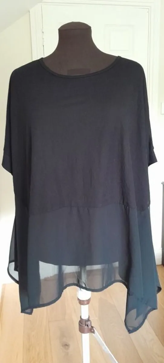 Apricot Sheer Asymmetrical Top - Image 4