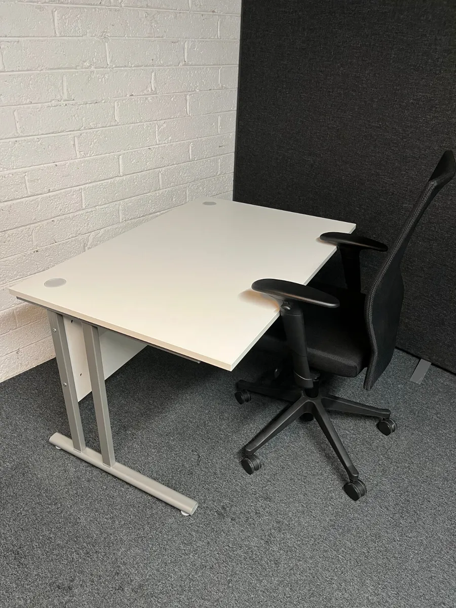 OFFICE FURNITURE: 1200  WHITE DESK - Image 2