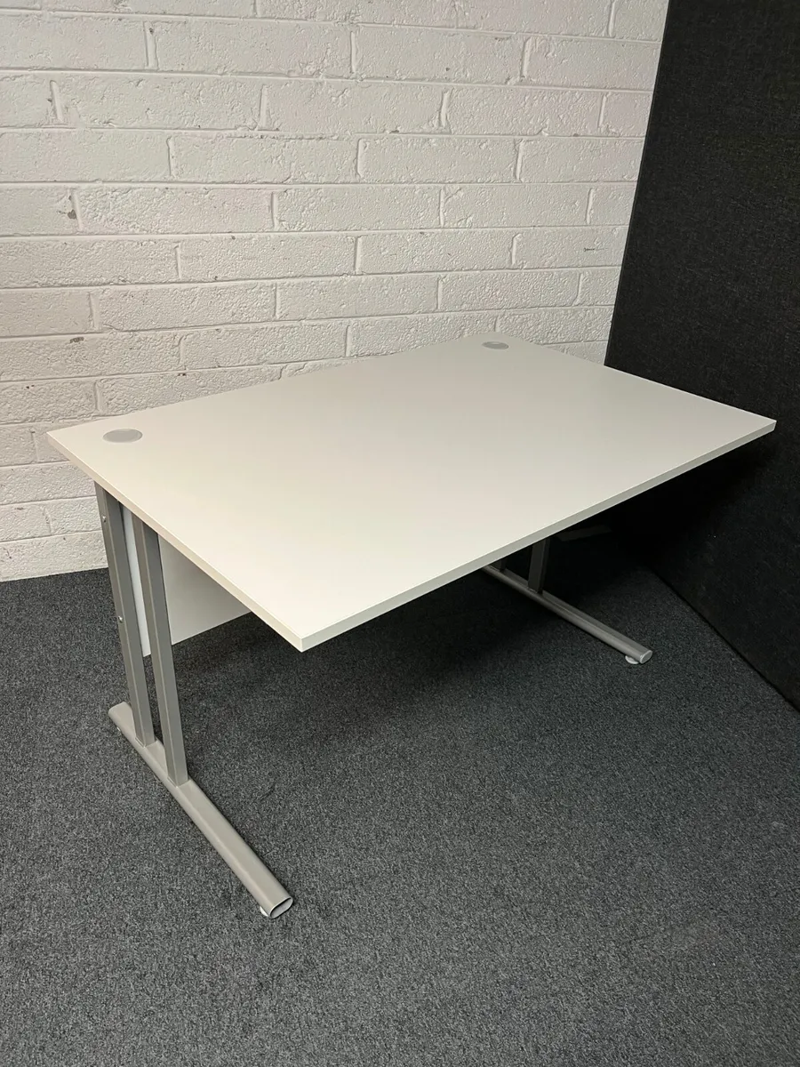 OFFICE FURNITURE: 1200  WHITE DESK - Image 1
