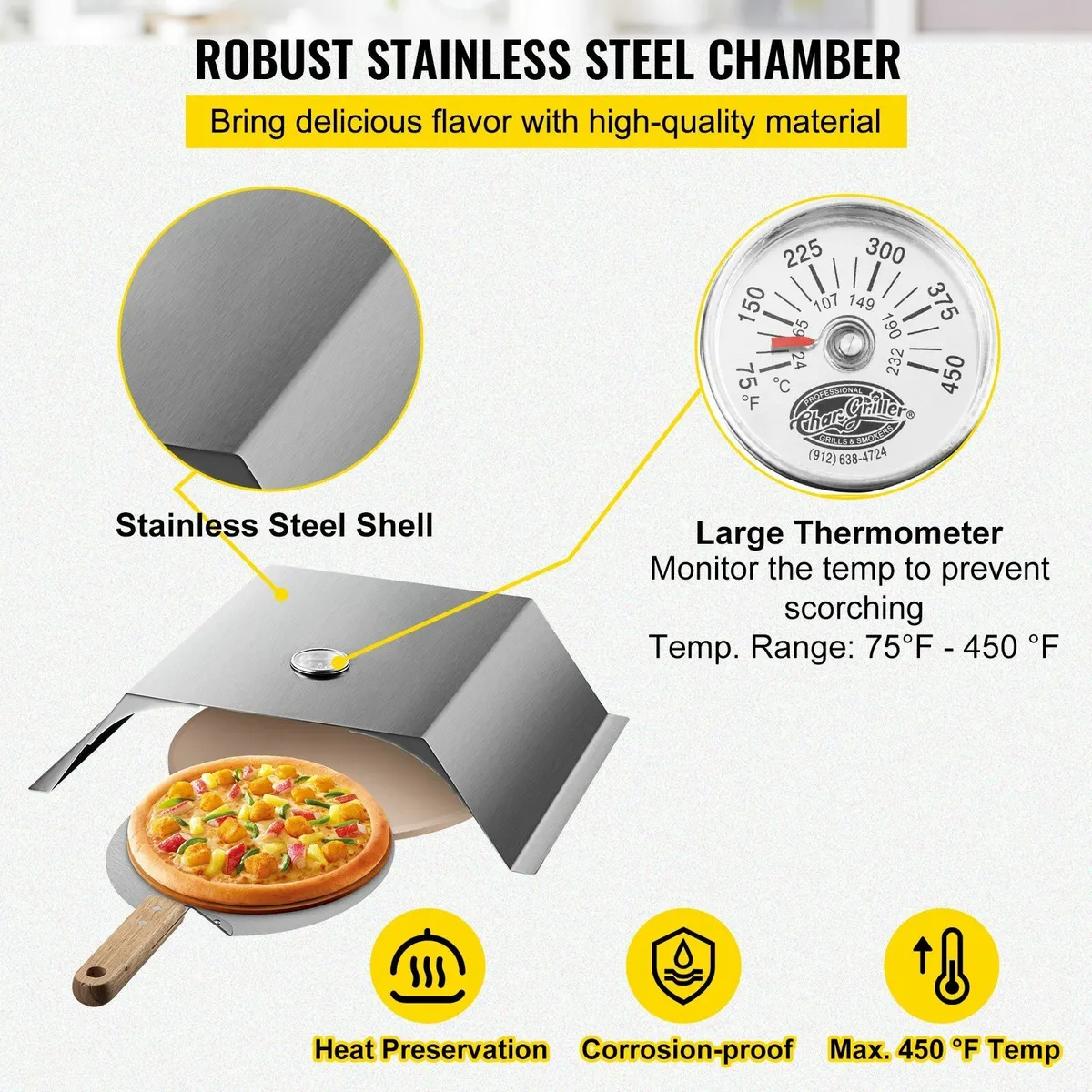 Pizza Oven Kit, Stainless Steel Grill bbq pizza - Image 3