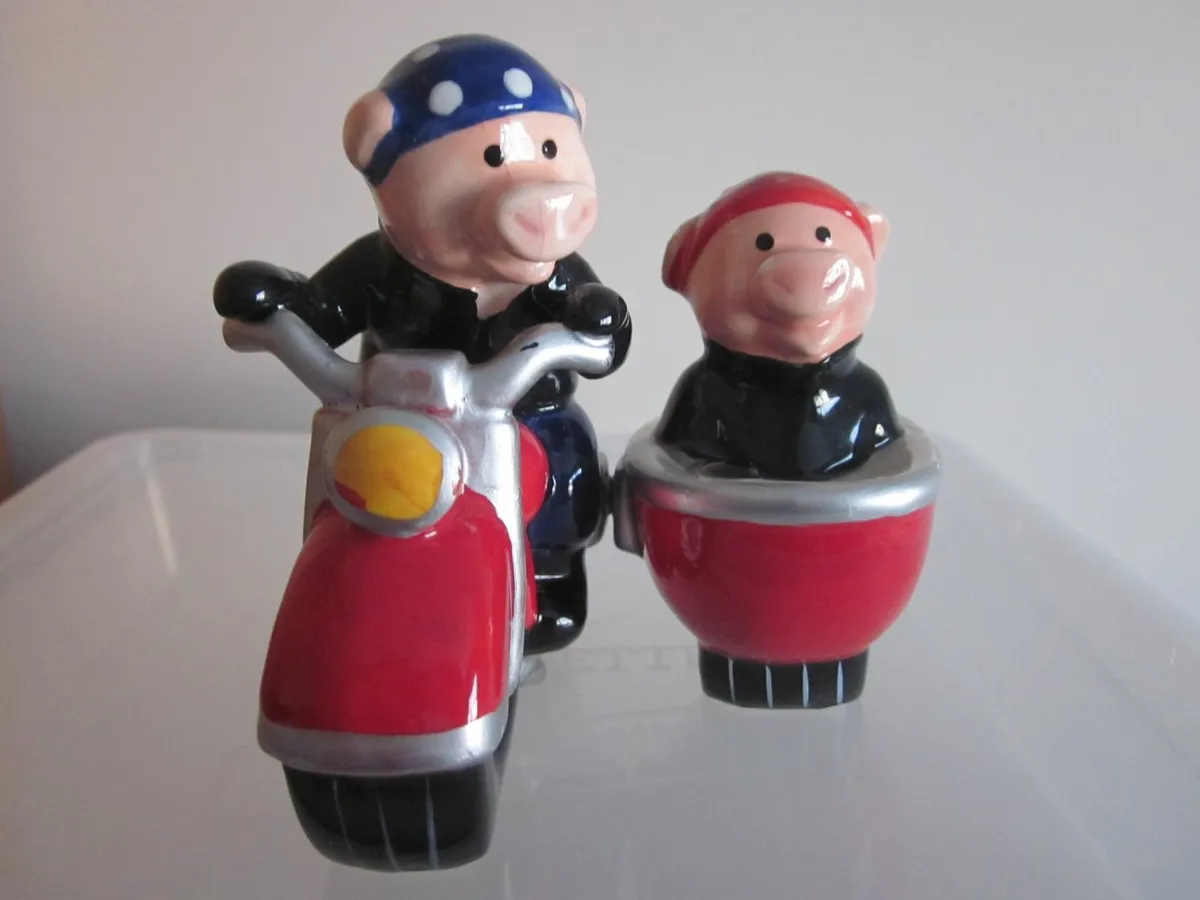 Biker Wild Hogs Couple Salt/Pepper Set - Image 1