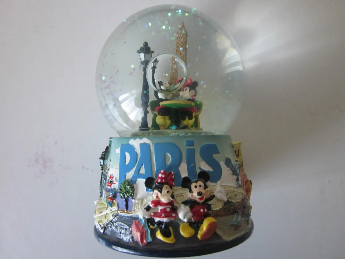 Mickey& Minnie Eiffel Tower Snow Globe - Image 2