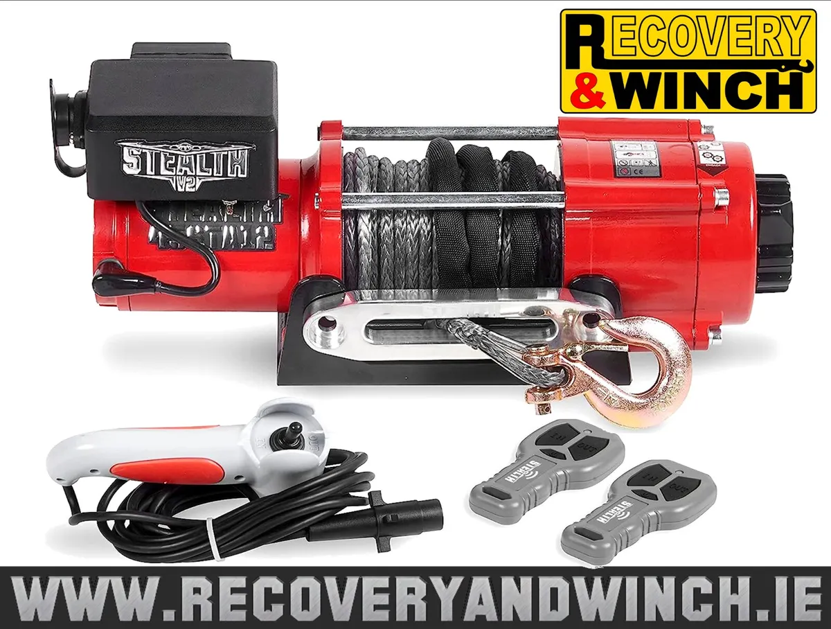 STEALTH 4500LB ELECTRIC WINCH-SYNTHETIC+WIRELESS - Image 1