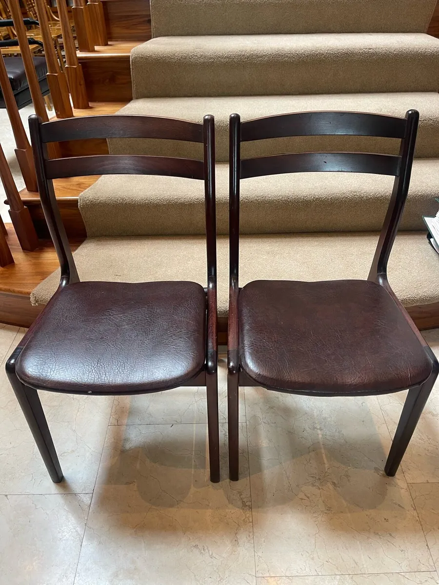2 x Matching Leather Kitchen Dining Chairs-Deliver - Image 1