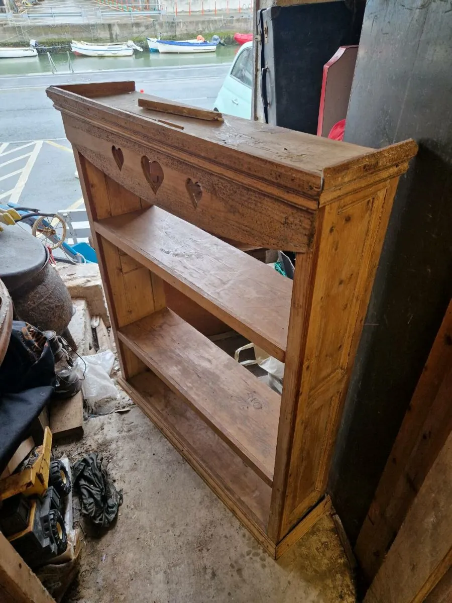 Vintage Rustic Pine Shelving Unit - Image 1