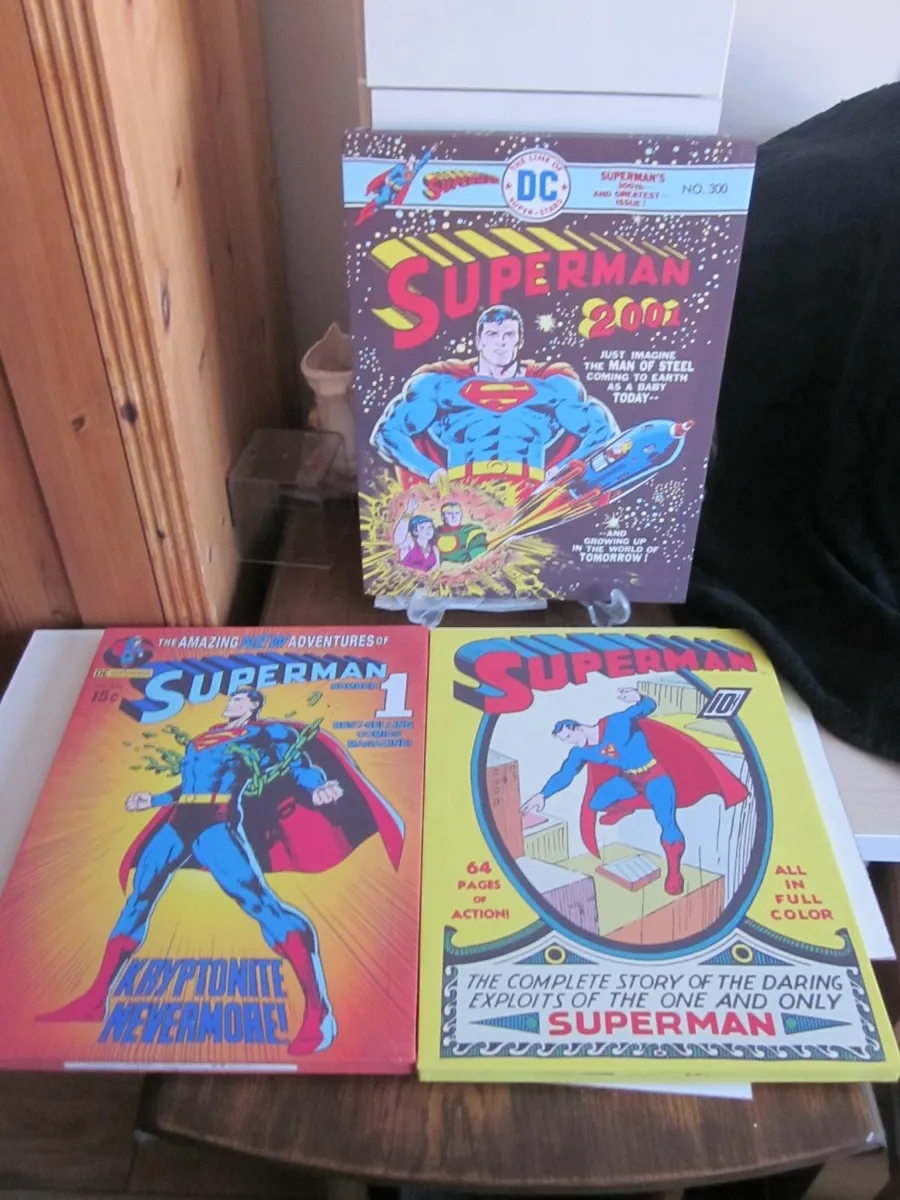 Three DC Comics Superman  Retro Canvas Prints - Image 1