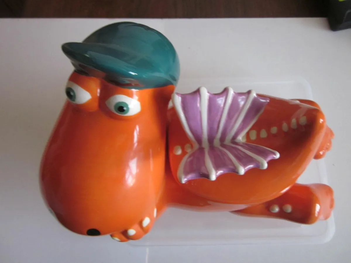 Coconut  little orange dragon novelty cookie jar - Image 1