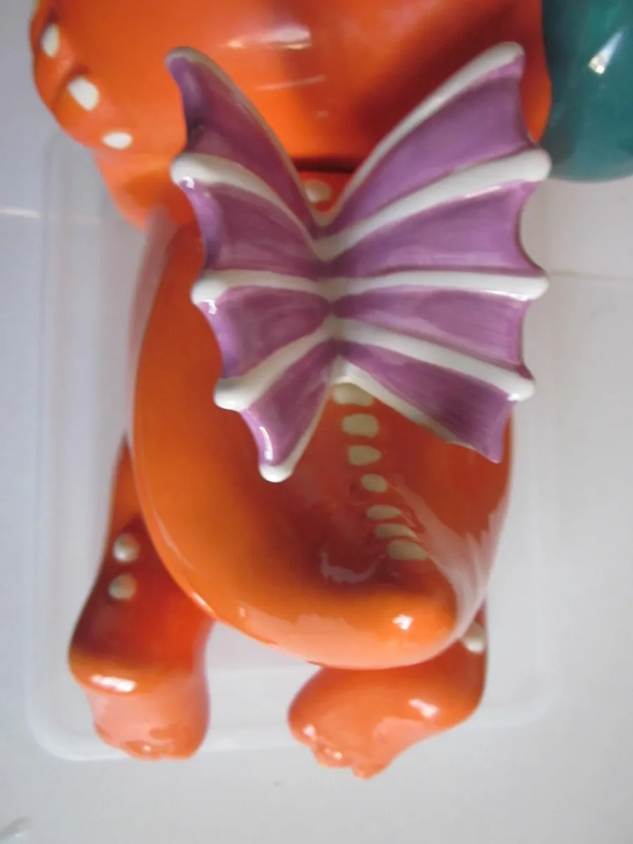 Coconut  little orange dragon novelty cookie jar - Image 3