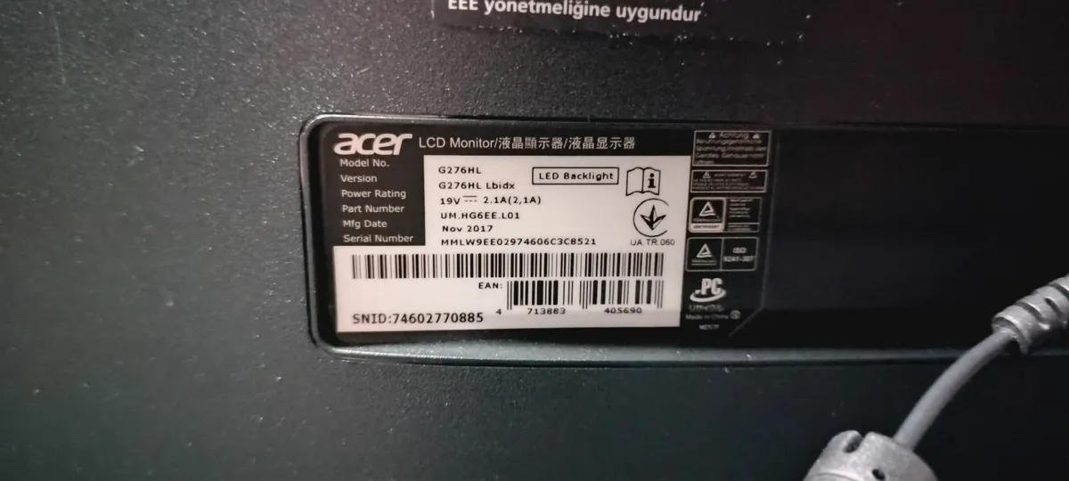 ACER G276HL 27" W-LED Full HD 75Hz Monitor - Image 4