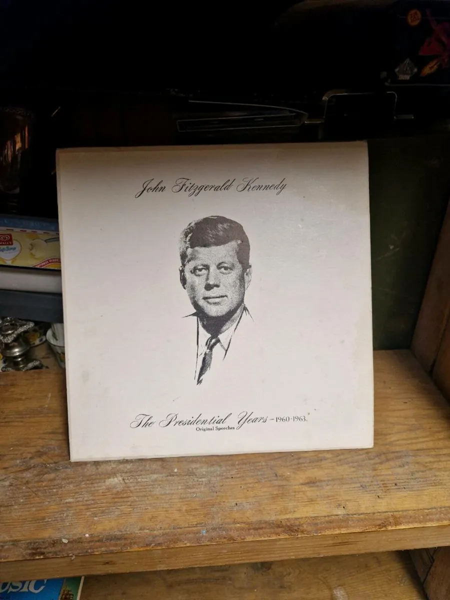Vintage Vinyl Record JFK Speeches - Image 1