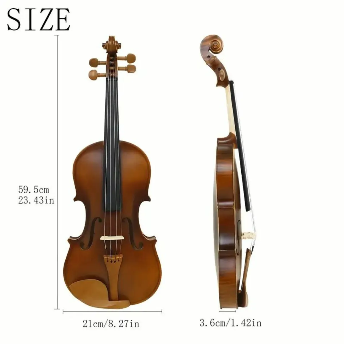 Rare Solid Wood Carved Tiger Pattern Violin - Image 4
