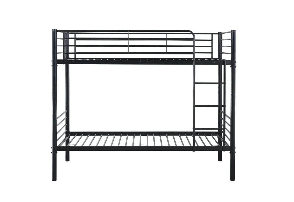 Black Metal Bunk Bed | Sturdy & Compact Design - Image 2