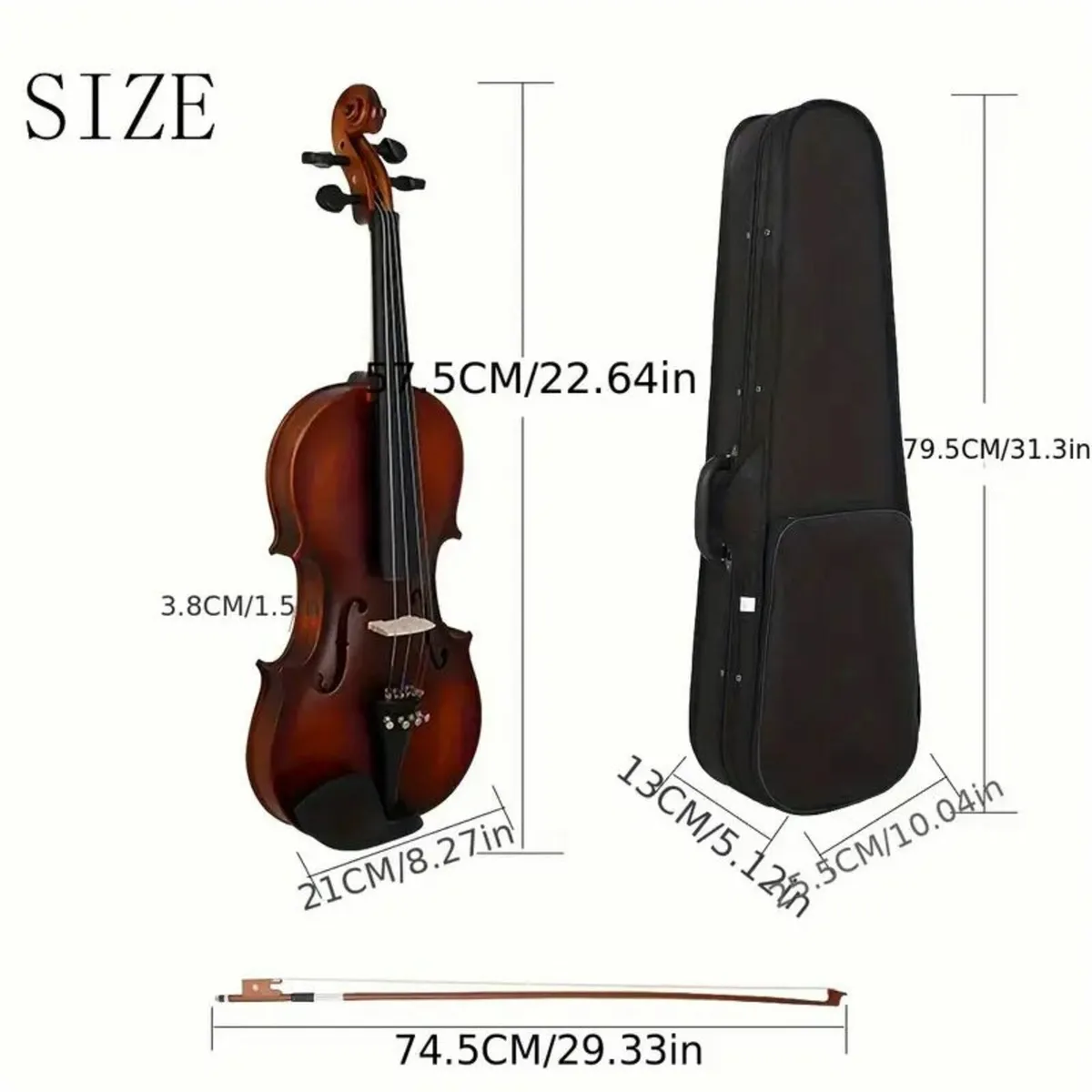 4/4 Size Retro Matte Violin - Image 4
