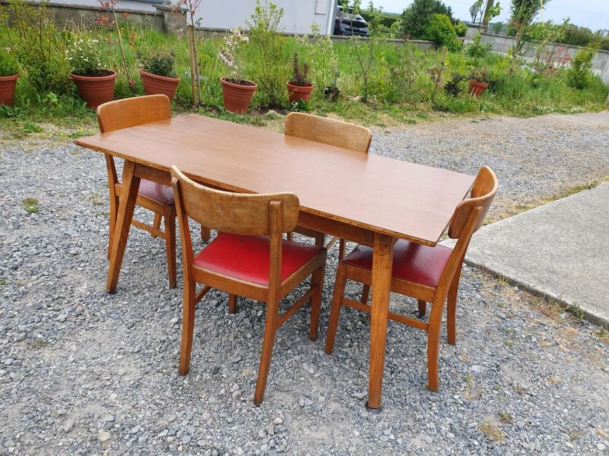Mid century teak dining set - Image 1