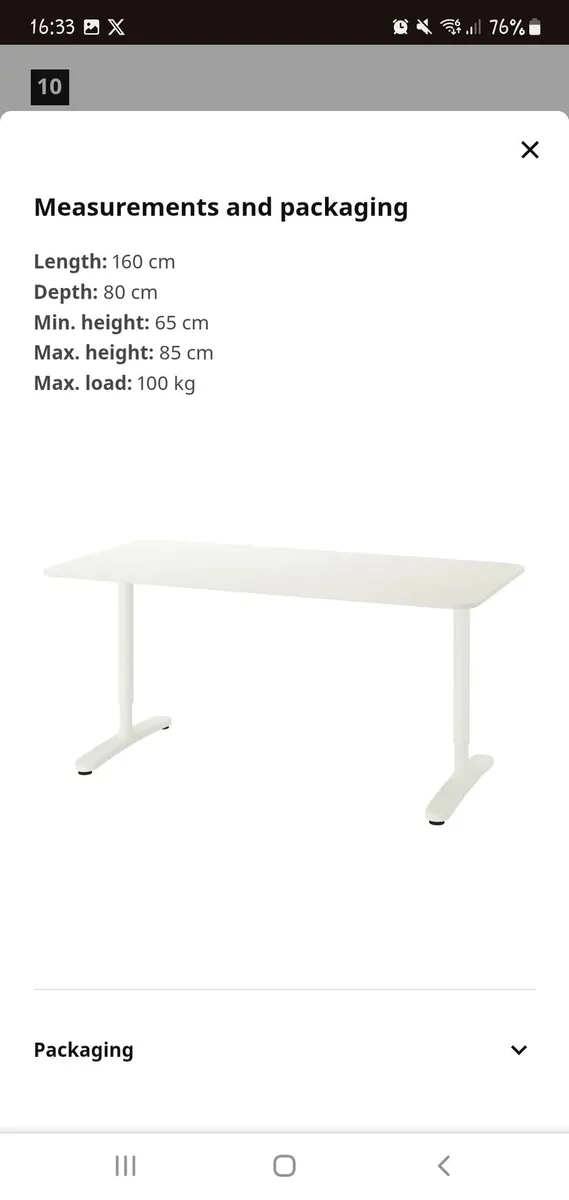 IKEA Desk - with sturdy underframe - Image 4