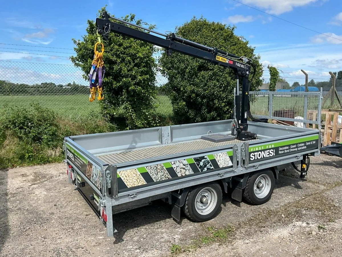 NUGENT 3500KGS TWIN AXLE DROPSIDE CRANE TRAILER - Image 4