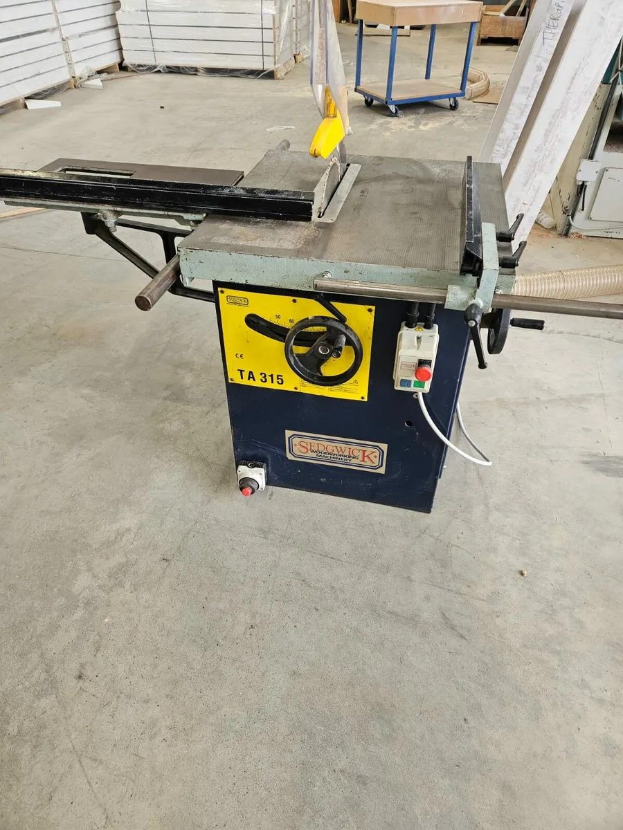 Sedgwick TA315 sliding table saw 4hp 3 phase - Image 1