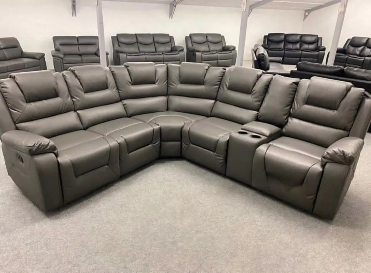 Axel Manual Leather Recliner Sofa - Image 1