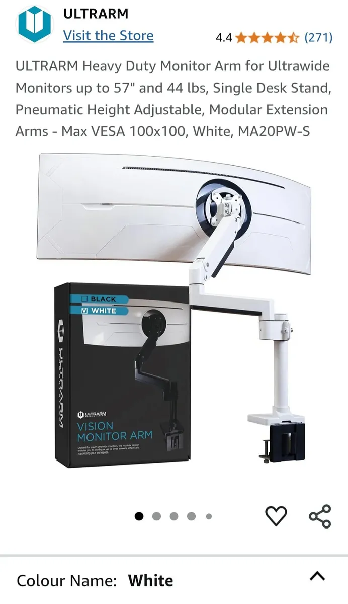Samsung 34" monitor and monitor arm - Image 2