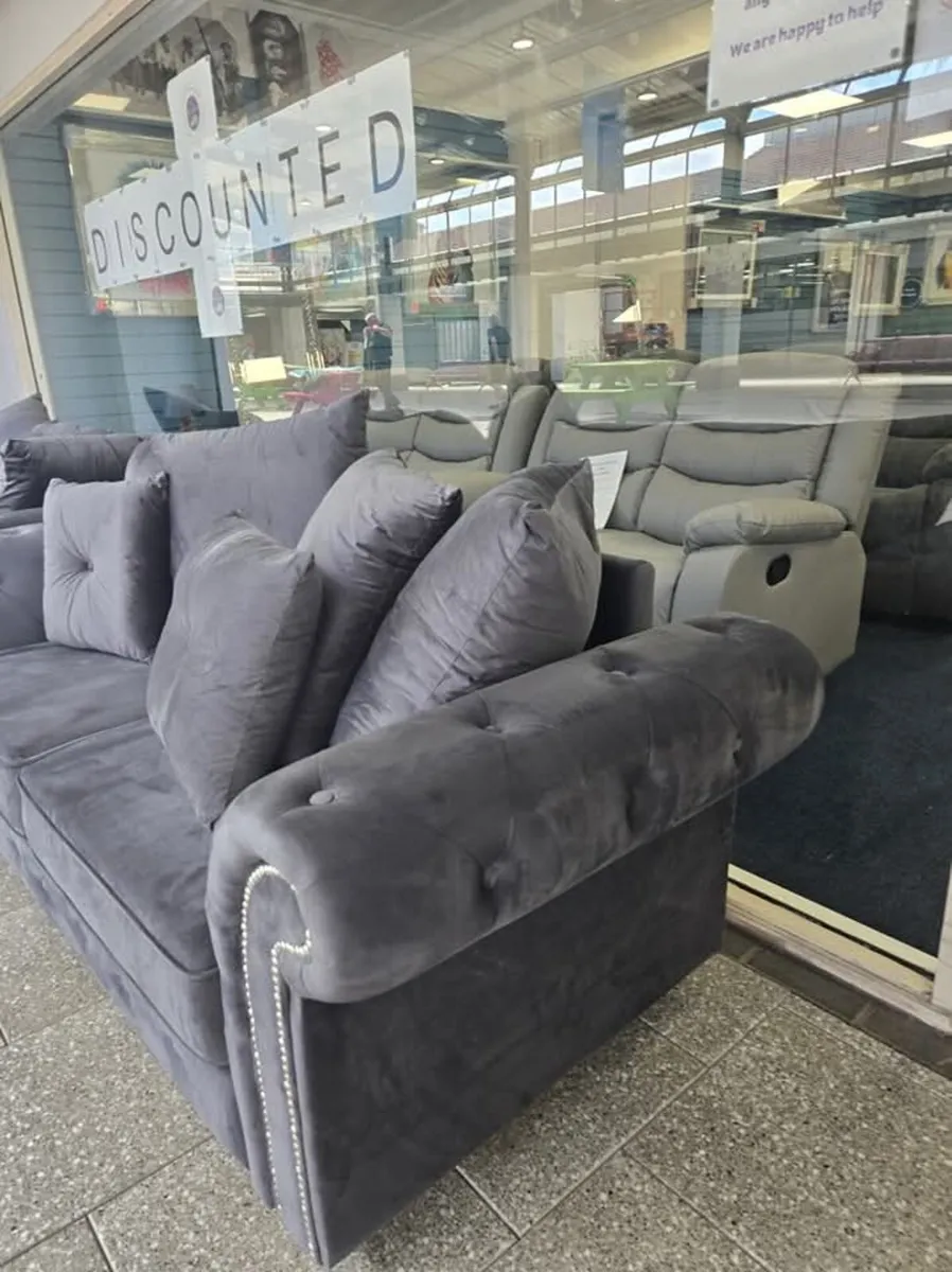 Olympia Plush Velvet Fabric Sofa - Image 4