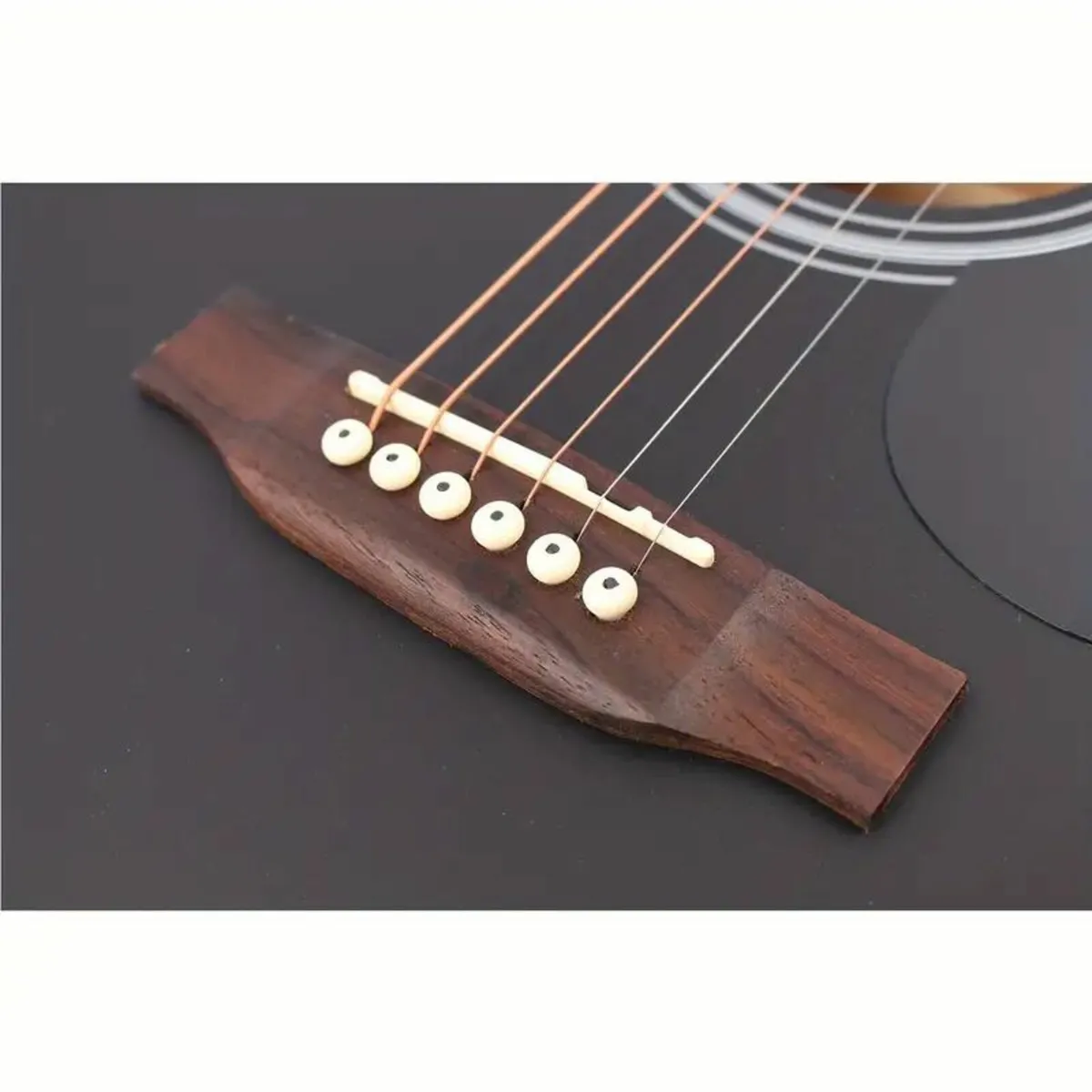 All Mahogany Black Folk Guitar With Matte Finish - Image 2