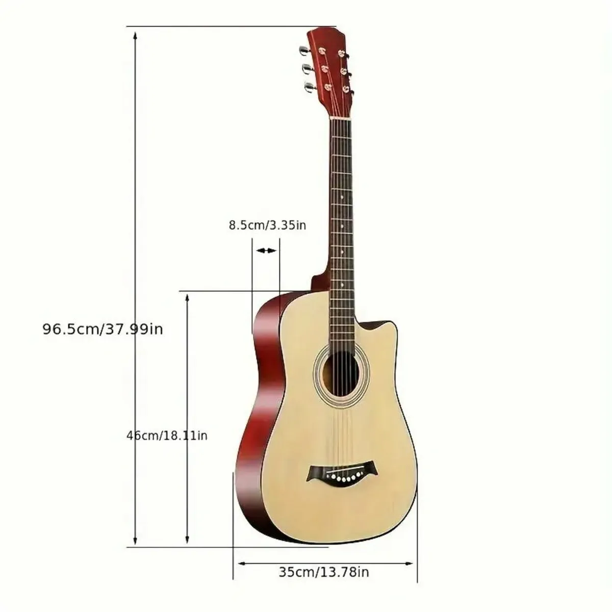 96.52 cm Acoustic Guitar Beginner Kit - Image 3