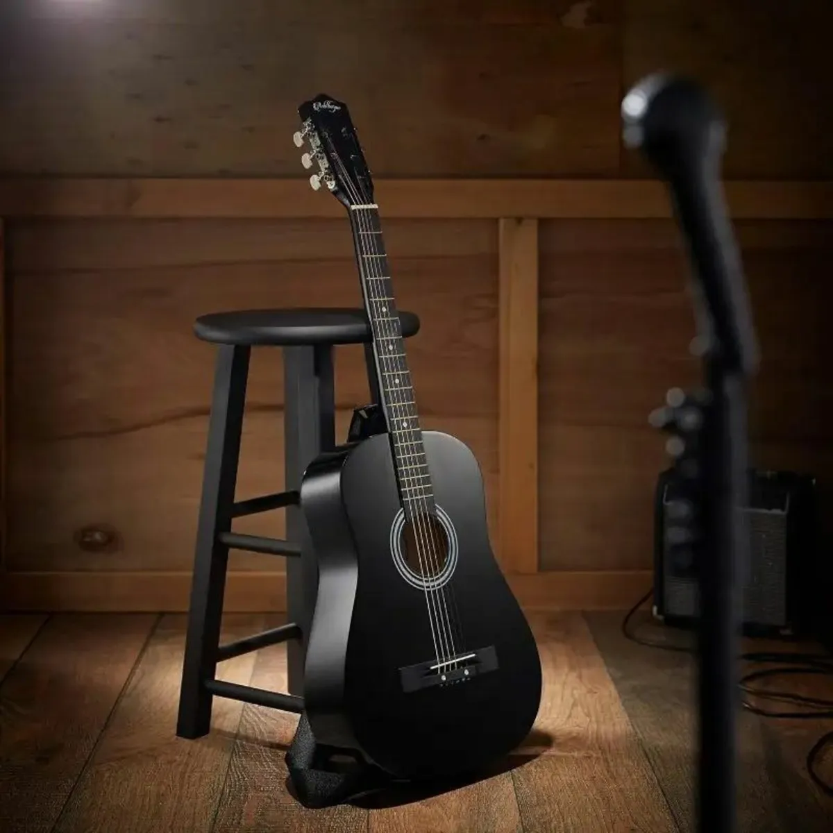 41/38" Black Beginner's  Acoustic Guitar - Image 3