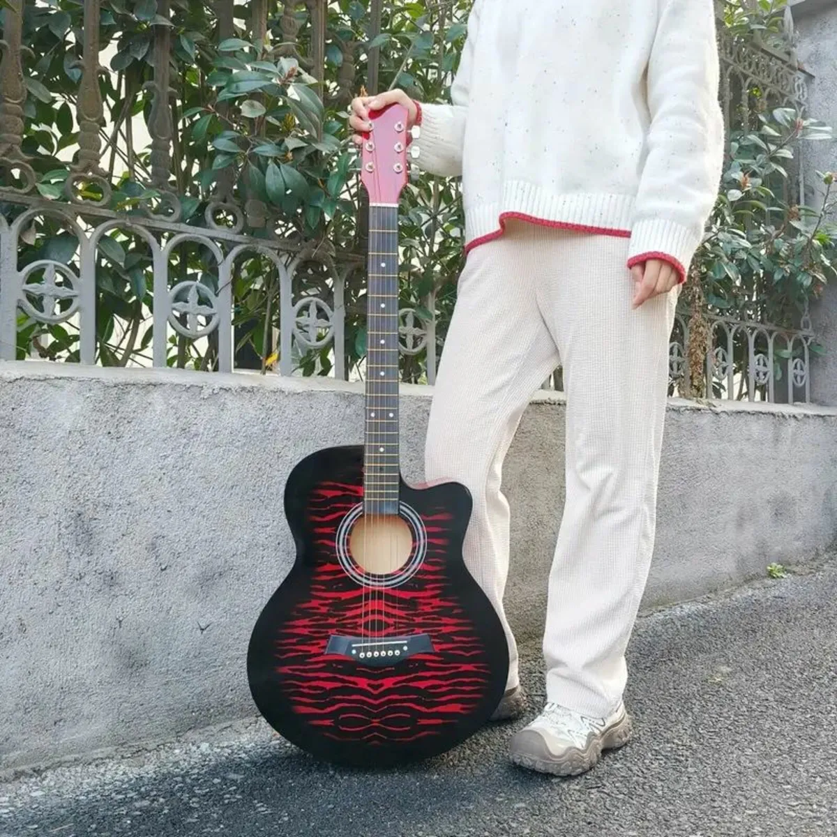 Acoustic Guitar with Matte Oak Finish - Image 4