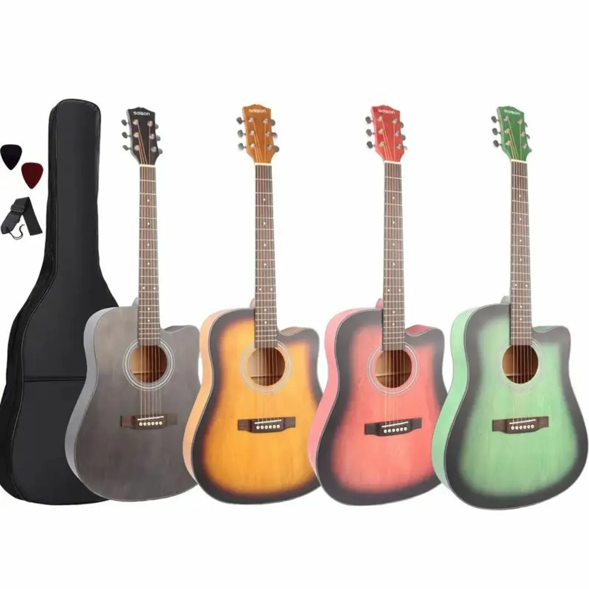 YMMuzik 104.14 Cm Full Basswood Folk Guitar - Image 3