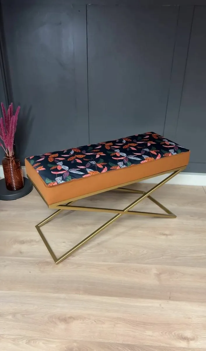 Metal-Framed Bench 100x40cm - Image 1