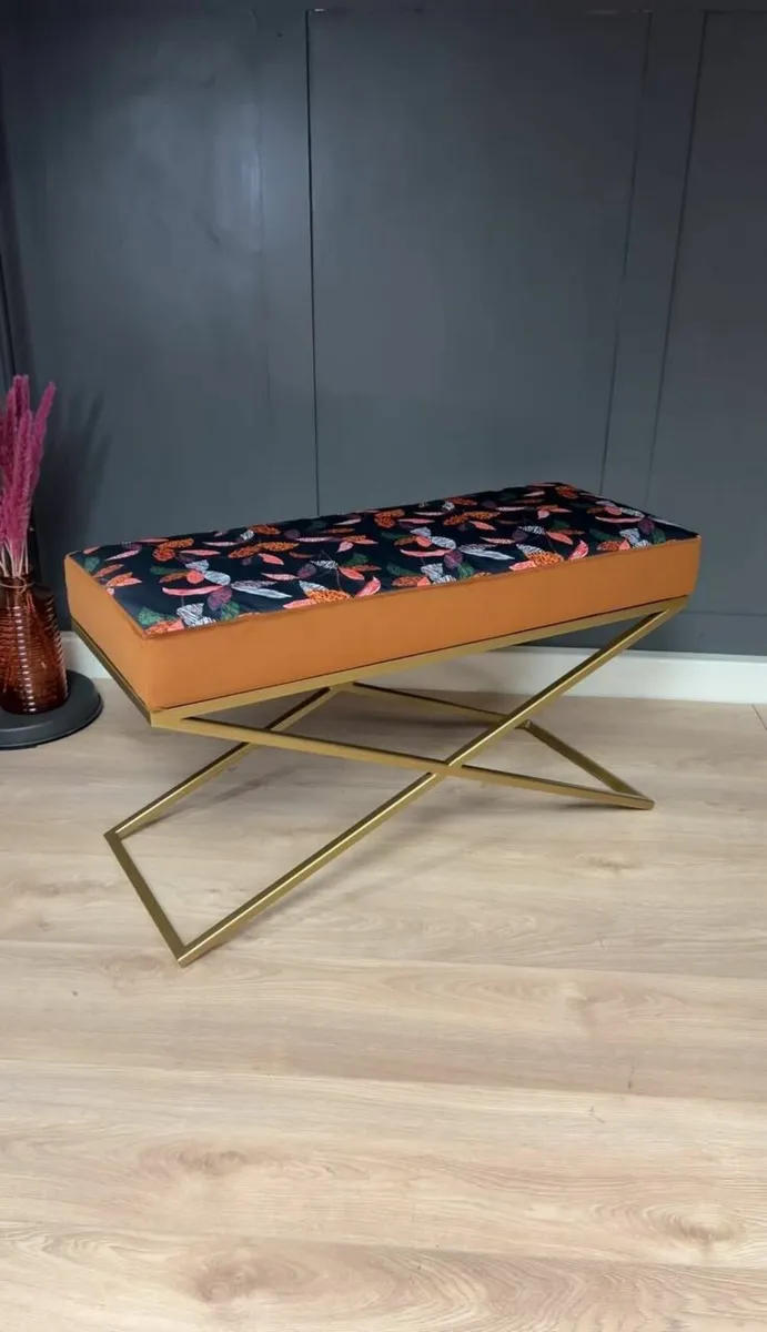 Metal-Framed Bench 100x40cm - Image 2
