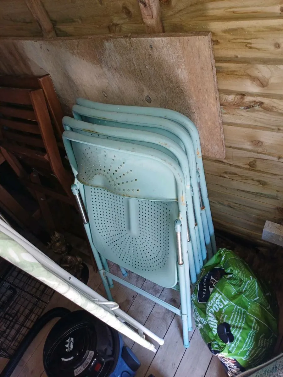 Set of 4 blue ikea foldable chairs - Image 1