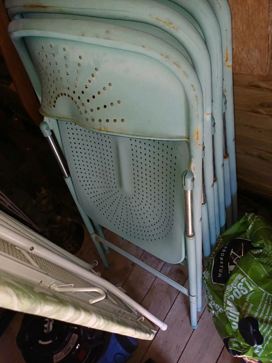 Set of 4 blue ikea foldable chairs - Image 2