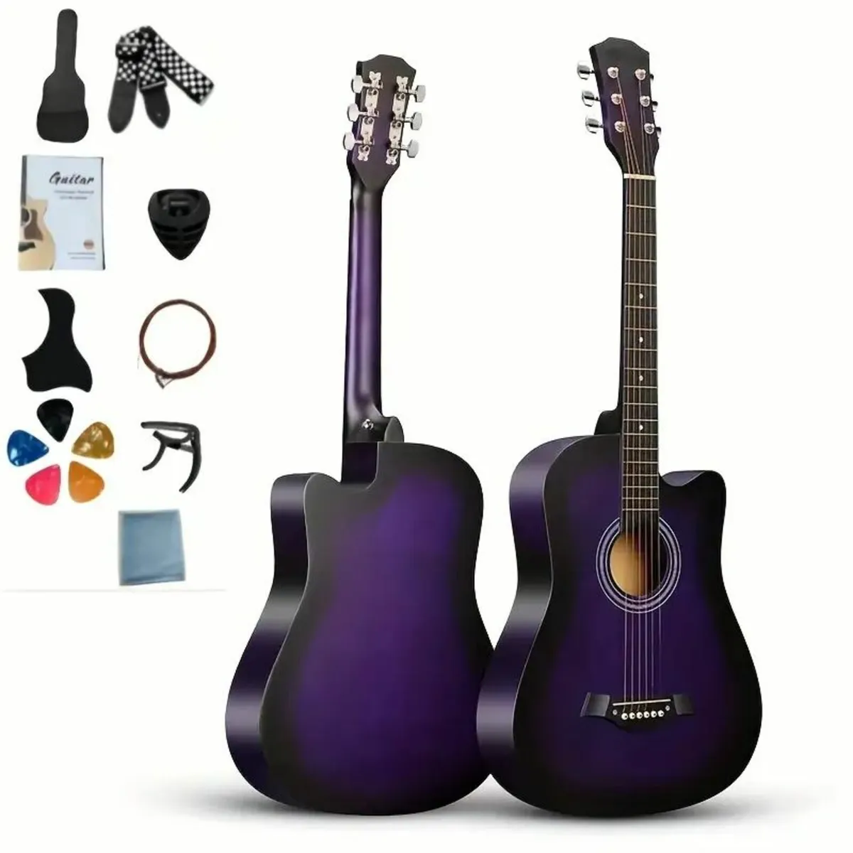 38-inch Purple Gloss Guitar, Full Mahogany Body - Image 1