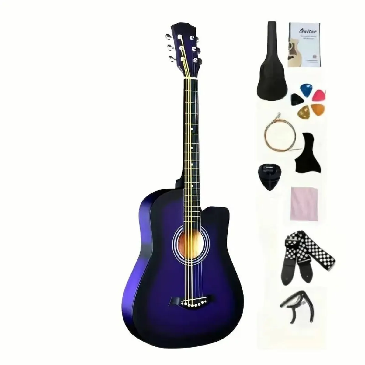 38-inch Purple Gloss Guitar, Full Mahogany Body - Image 2