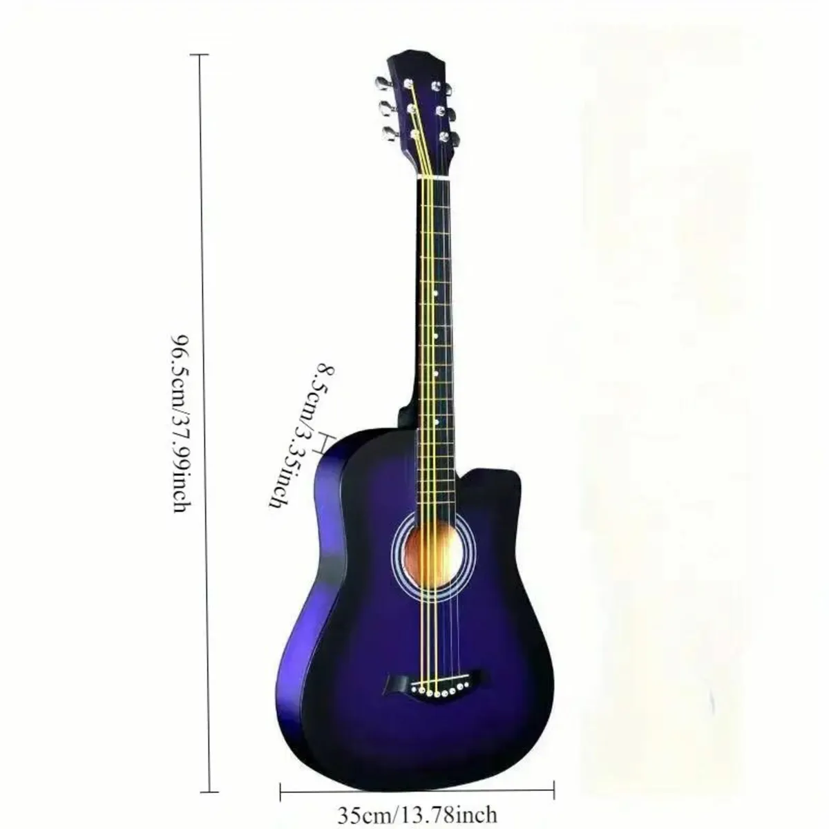 38-inch Purple Gloss Guitar, Full Mahogany Body - Image 4