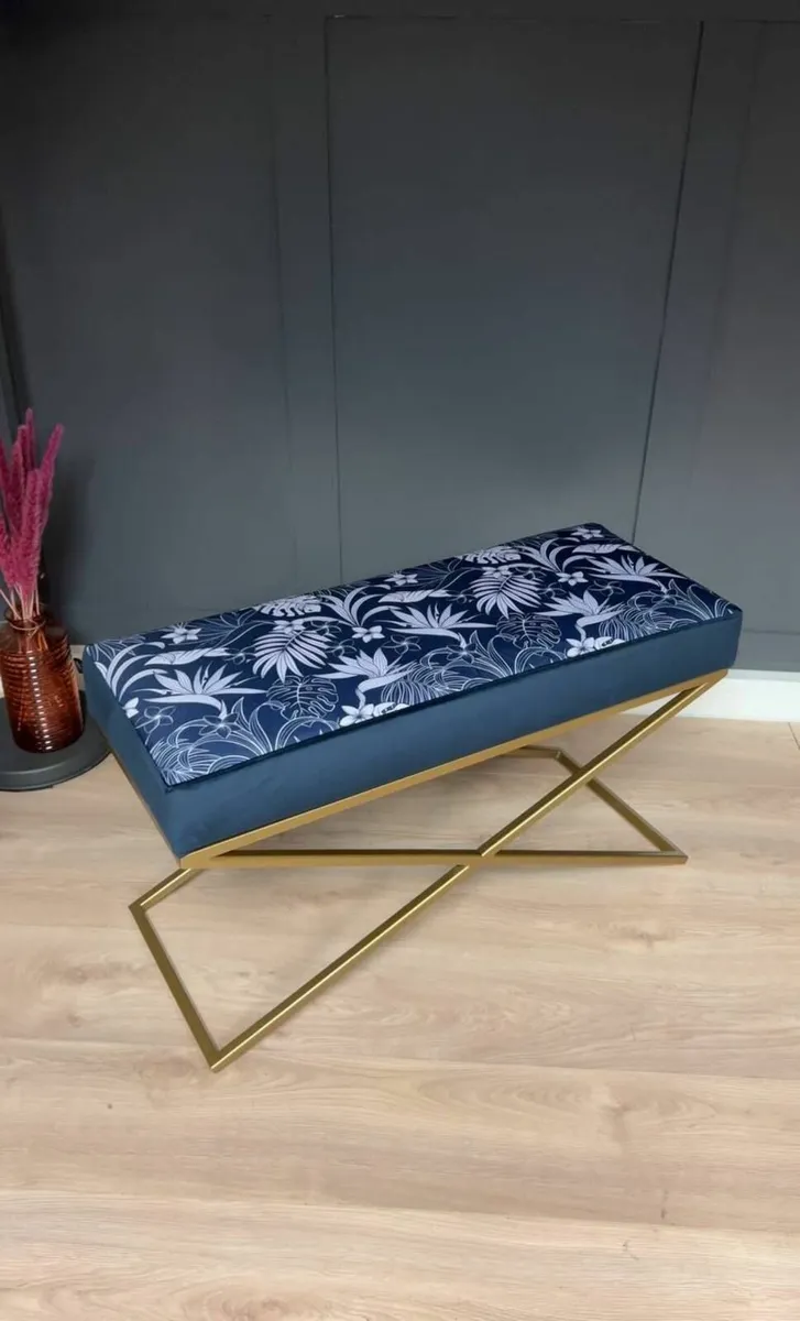 Metal-Framed Bench 100x40cm - Image 2