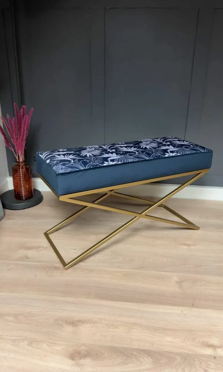 Metal-Framed Bench 100x40cm - Image 3