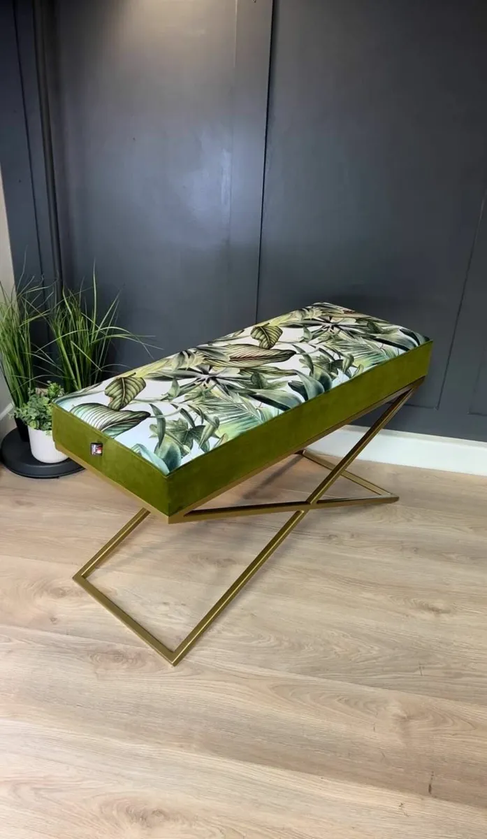 Metal-Framed Bench 100x40cm - Image 1