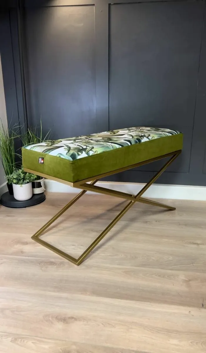 Metal-Framed Bench 100x40cm - Image 2