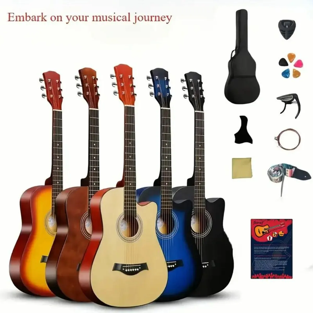set of 38-inch practice log guitar kit with matt - Image 4