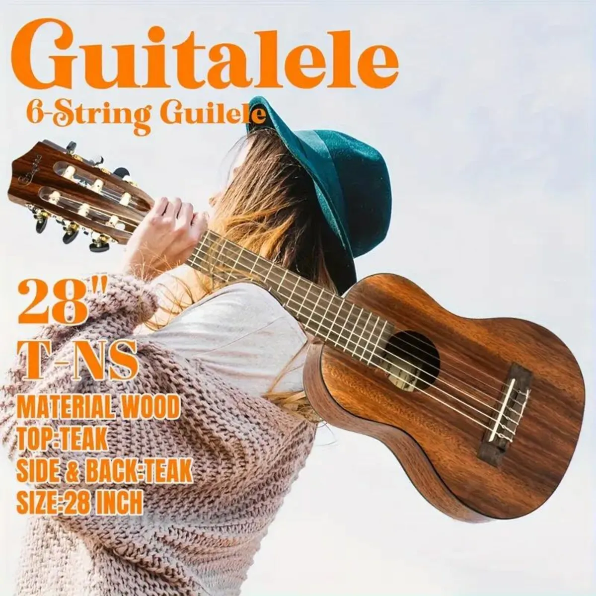 Camwood 71.12cm Acoustic Guitalele - Image 2