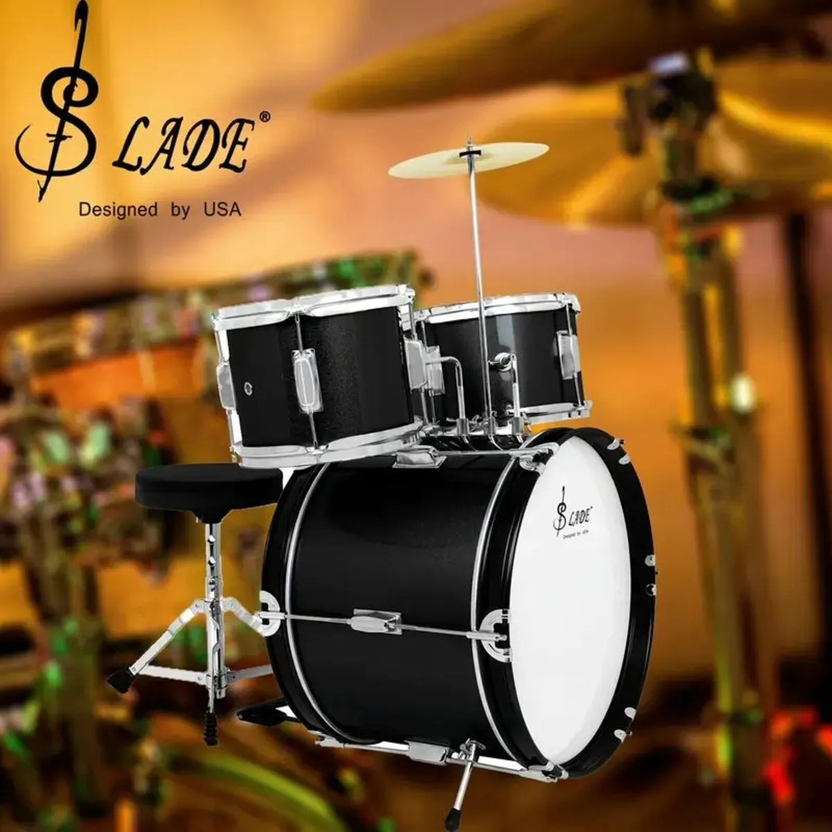SLADE Beginner Practice Drum Kit with 3 Drums - Image 1
