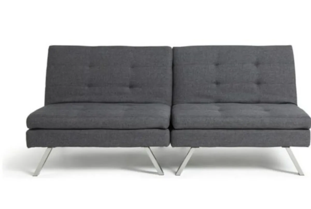 Dark Grey 2 Seater Click Clack Sofa Bed - Deliver