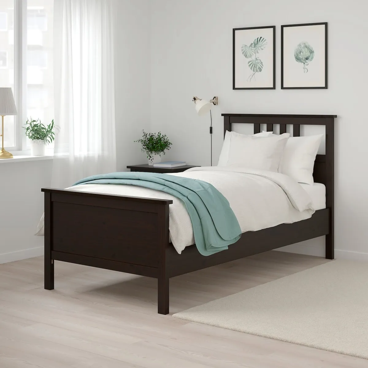 Two Barely Used Black IKEA Hemnes Beds - Image 2