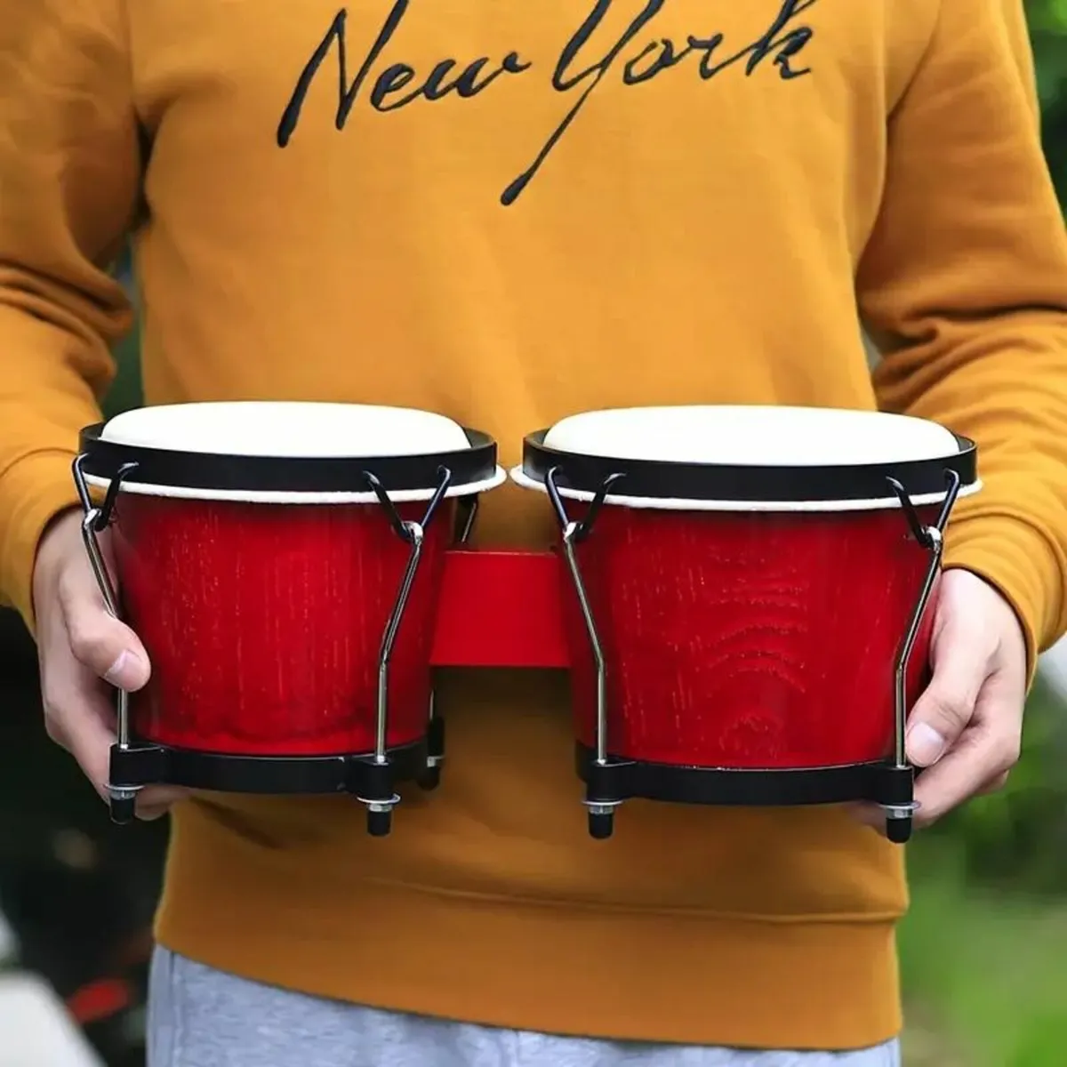 African Percussion Bongo Drum Set - Image 3
