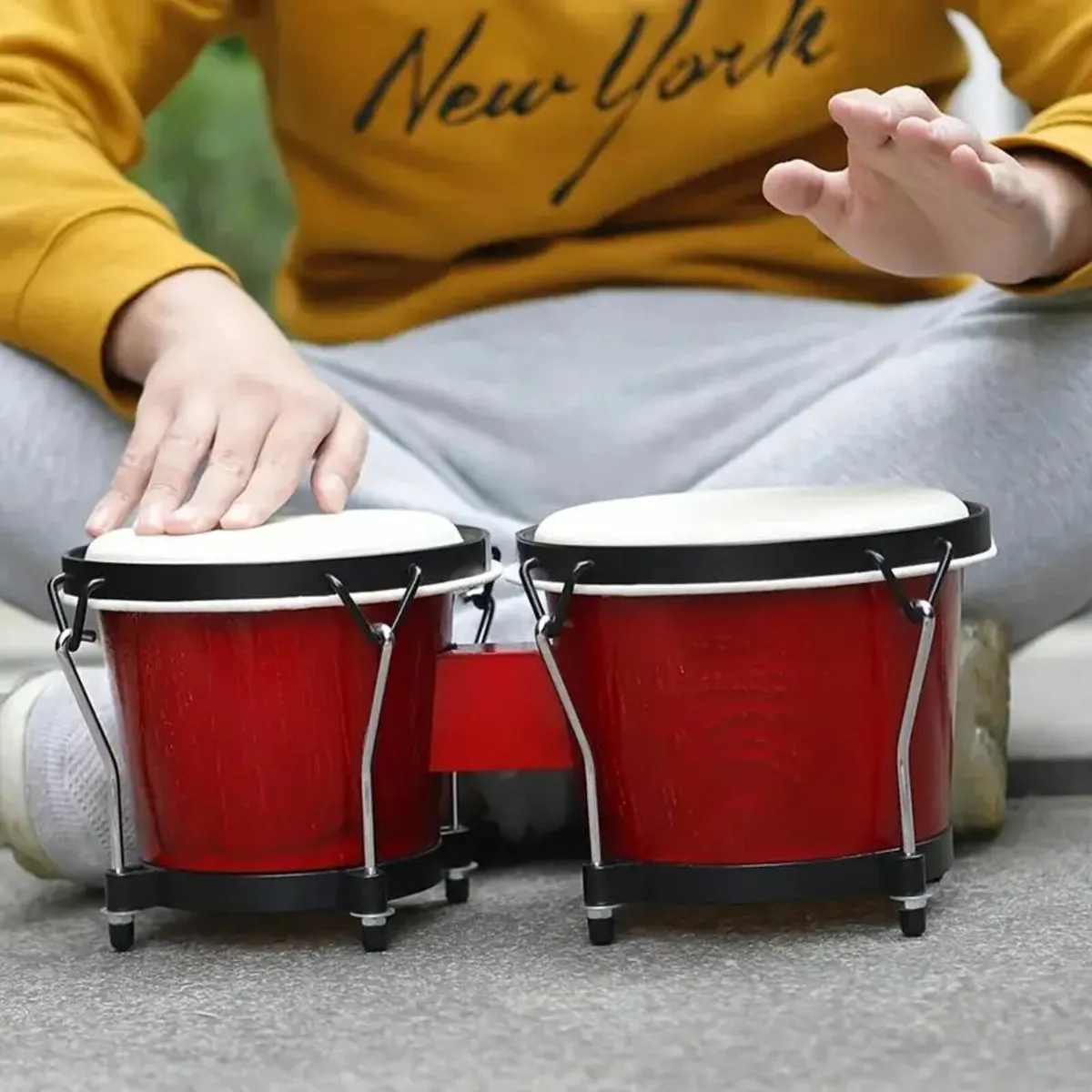 African Percussion Bongo Drum Set - Image 4
