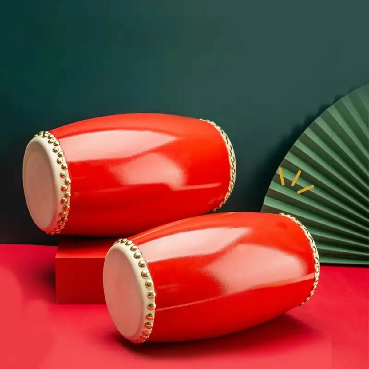 1 Set of Traditional Waist Drums - Image 3
