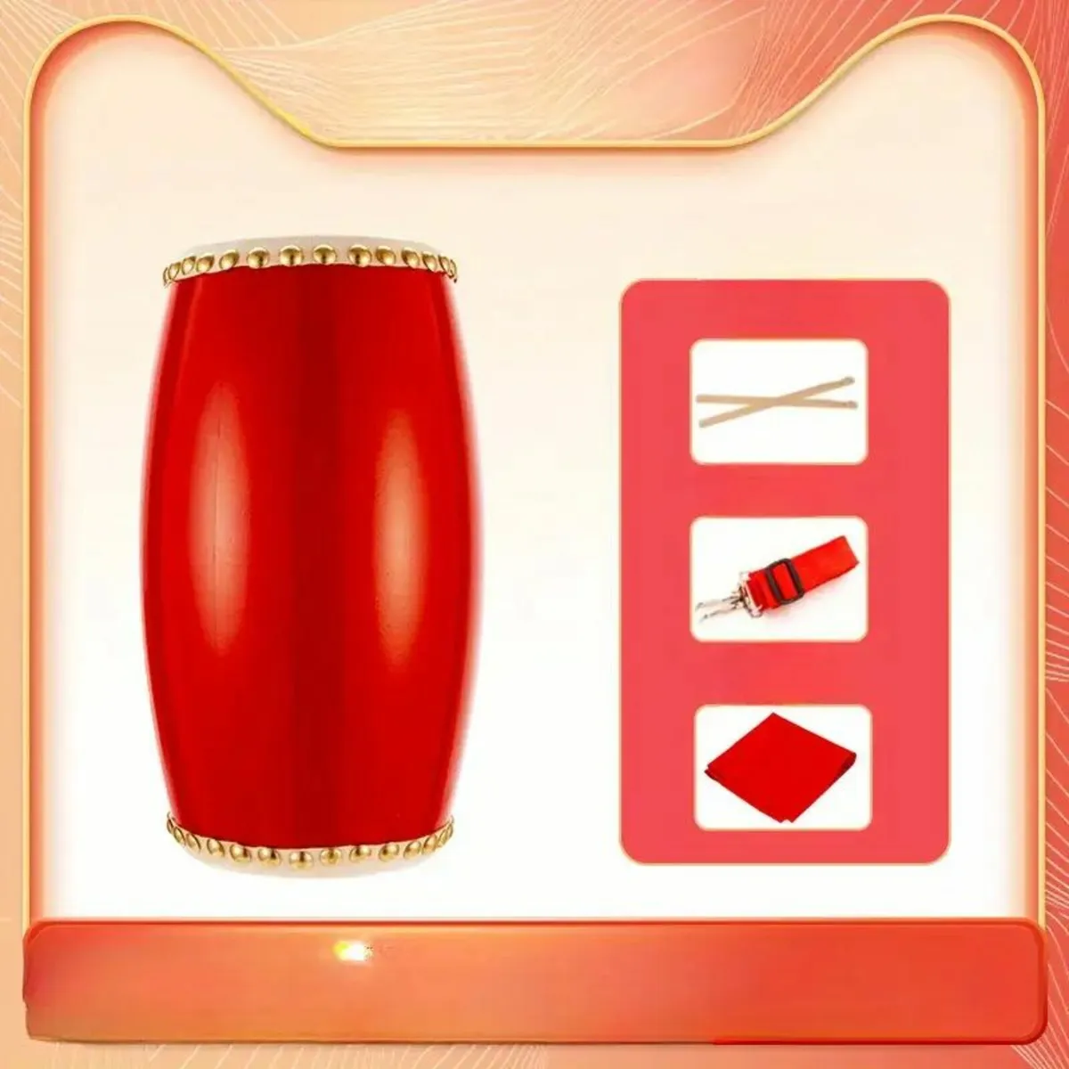 1 Set of Traditional Waist Drums - Image 4