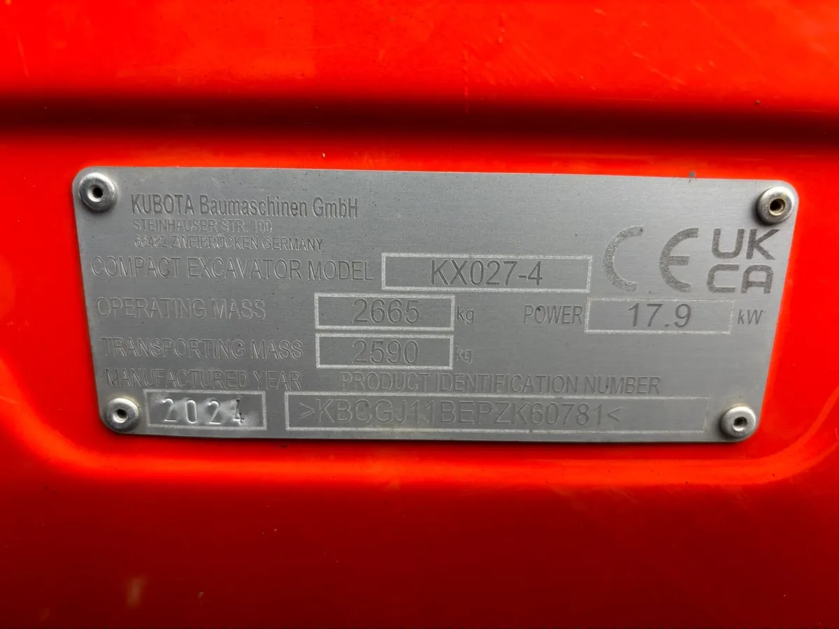 2024,KUBOTA KX 027-4 ONLY 481 HOURS - Image 2